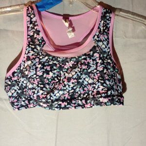 Black and Pink Sports Bra